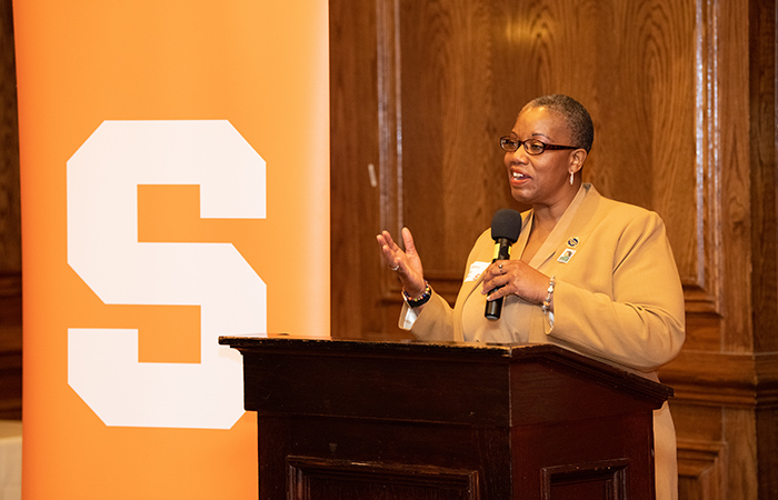 Mariama Boney ’96, G’98 welcomes guests